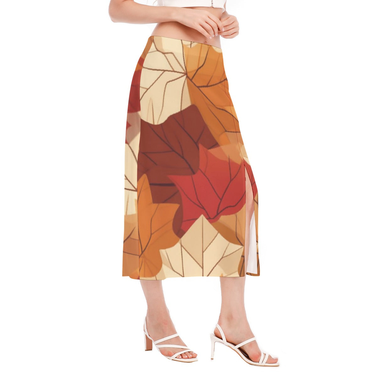 All-Over Print Women's High Slit Long Skirt