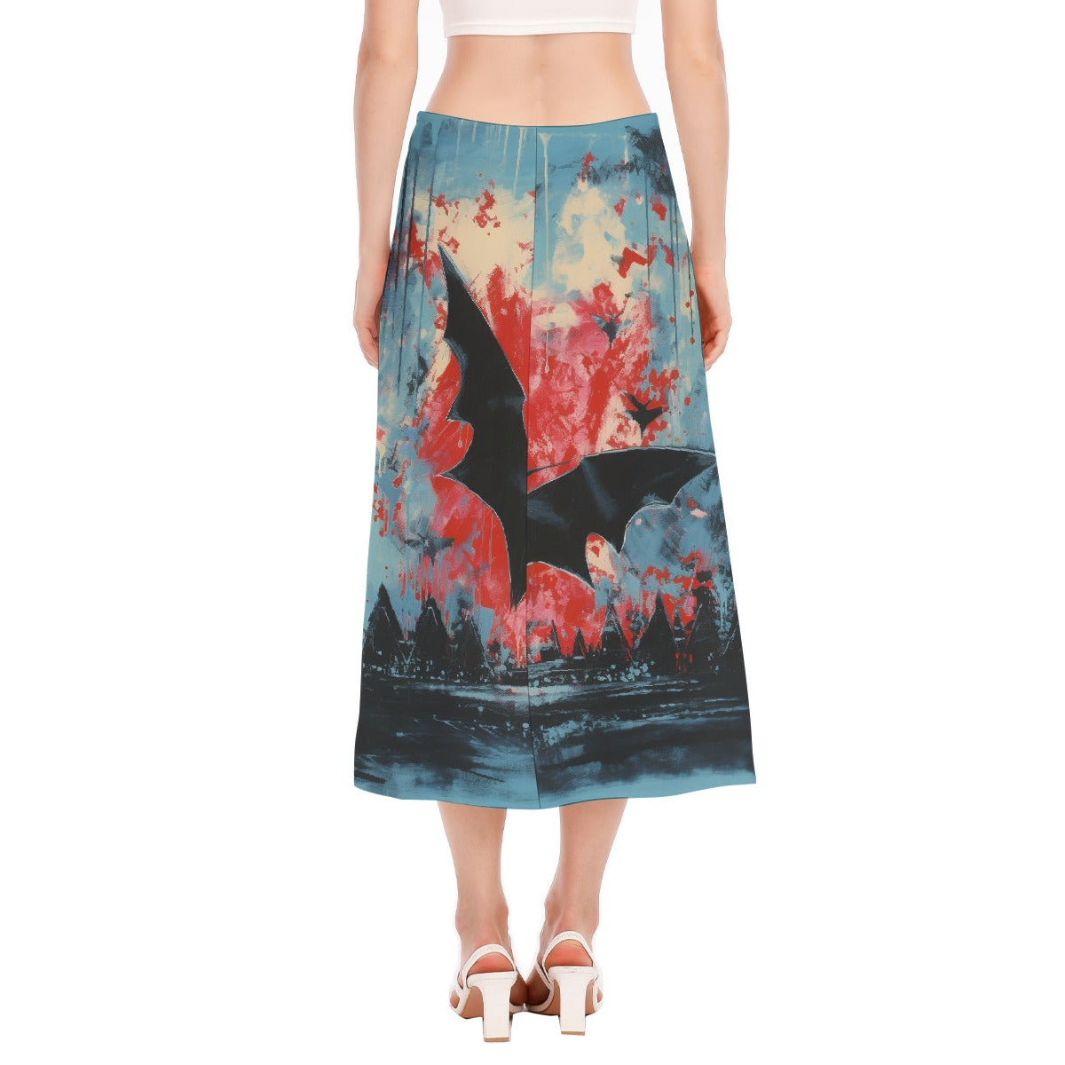 All-Over Print Women's High Slit Long Skirt
