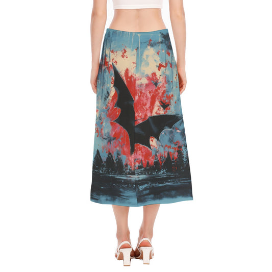 All-Over Print Women's High Slit Long Skirt