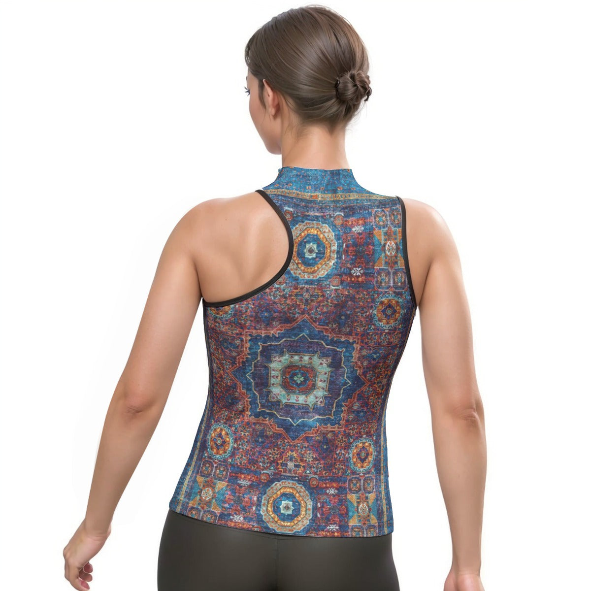 All-Over Print Women's Halter Sleeveless Asymmetrical Tank Top