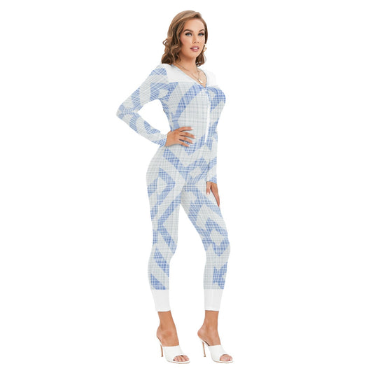 All-Over Print Women's Plunging Neck Jumpsuit