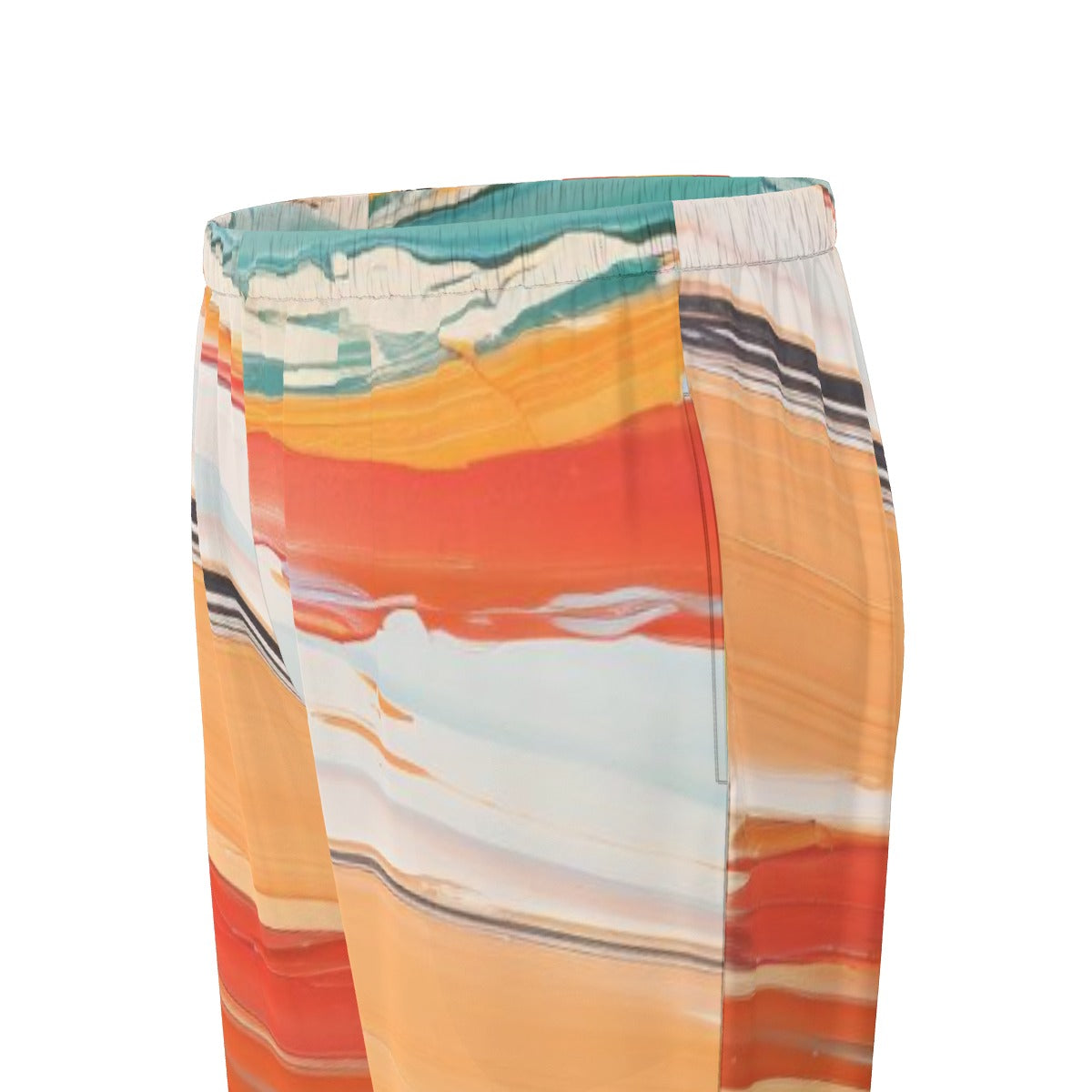 All-Over Print Women's Long Sleeve Pajama Set With Black Contrast Piping