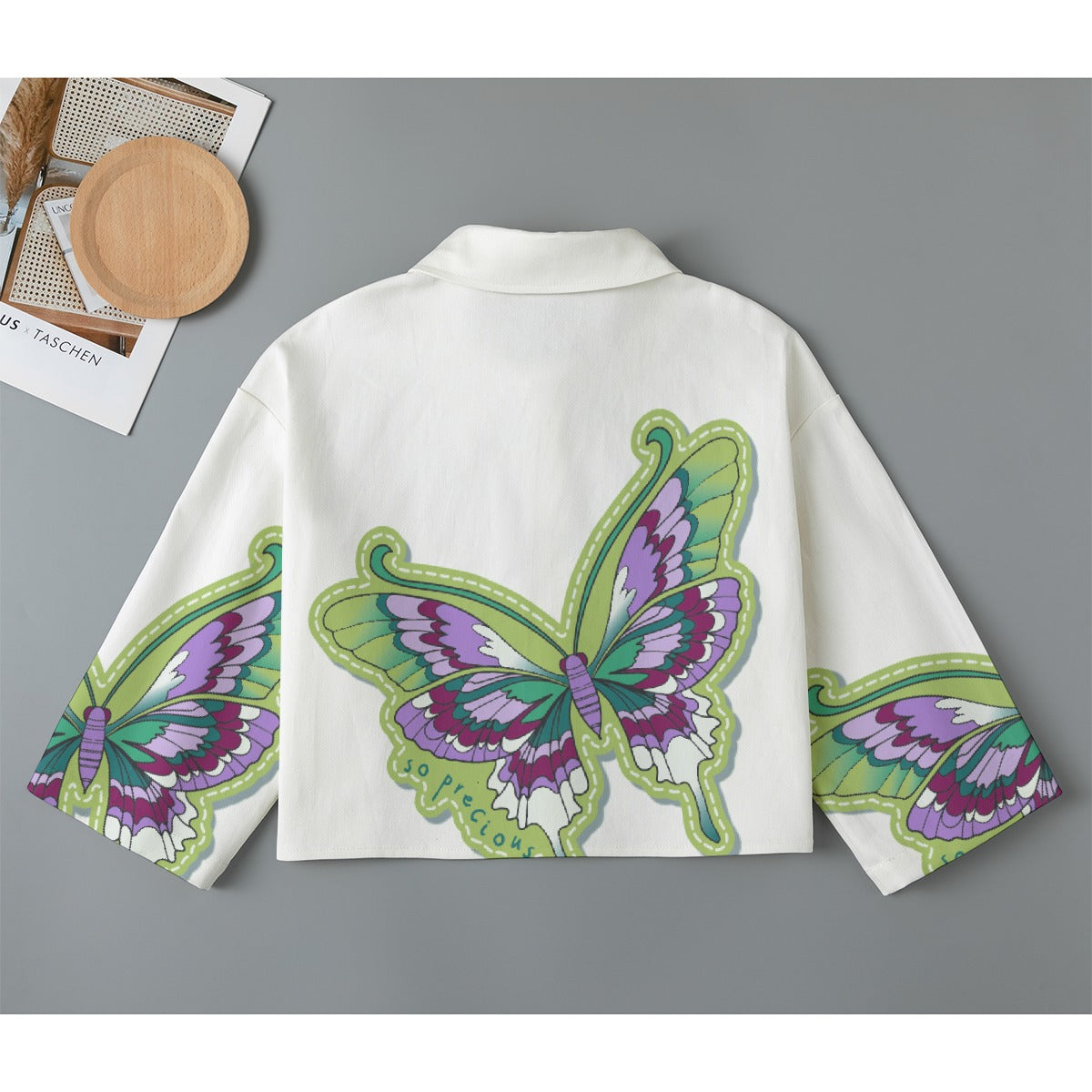 All-Over Print Women's Cropped Jacket | 245GSM Cotton