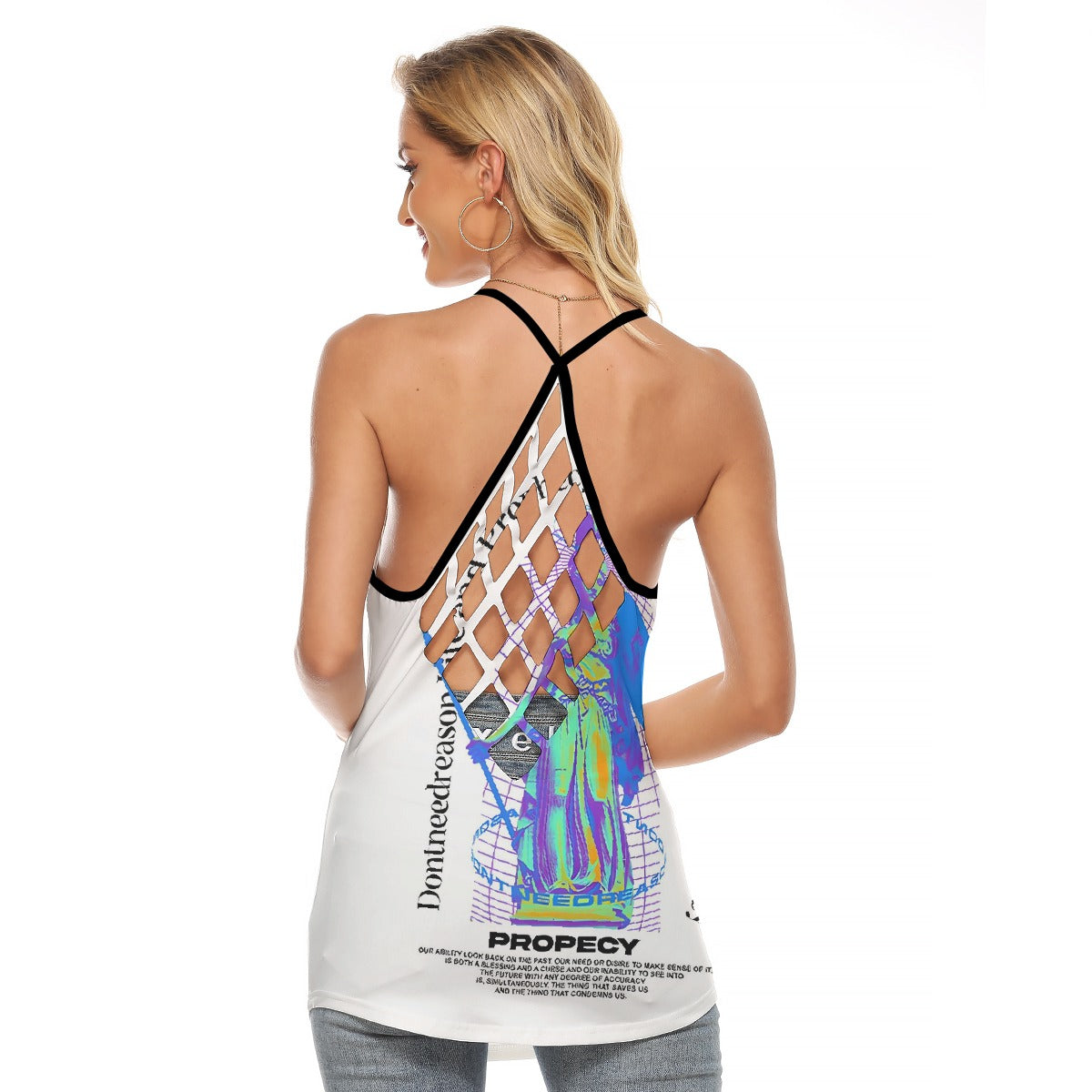 All-Over Print Women's Criss-Cross Open Back Tank Top