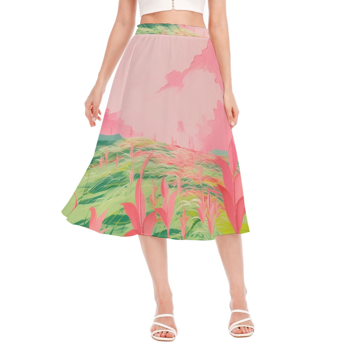 All-Over Print Women's Long Section Chiffon Skirt
