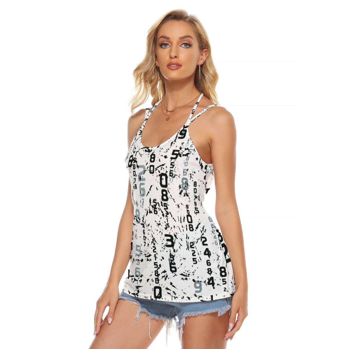 All-Over Print Women's Halter Top With Backless