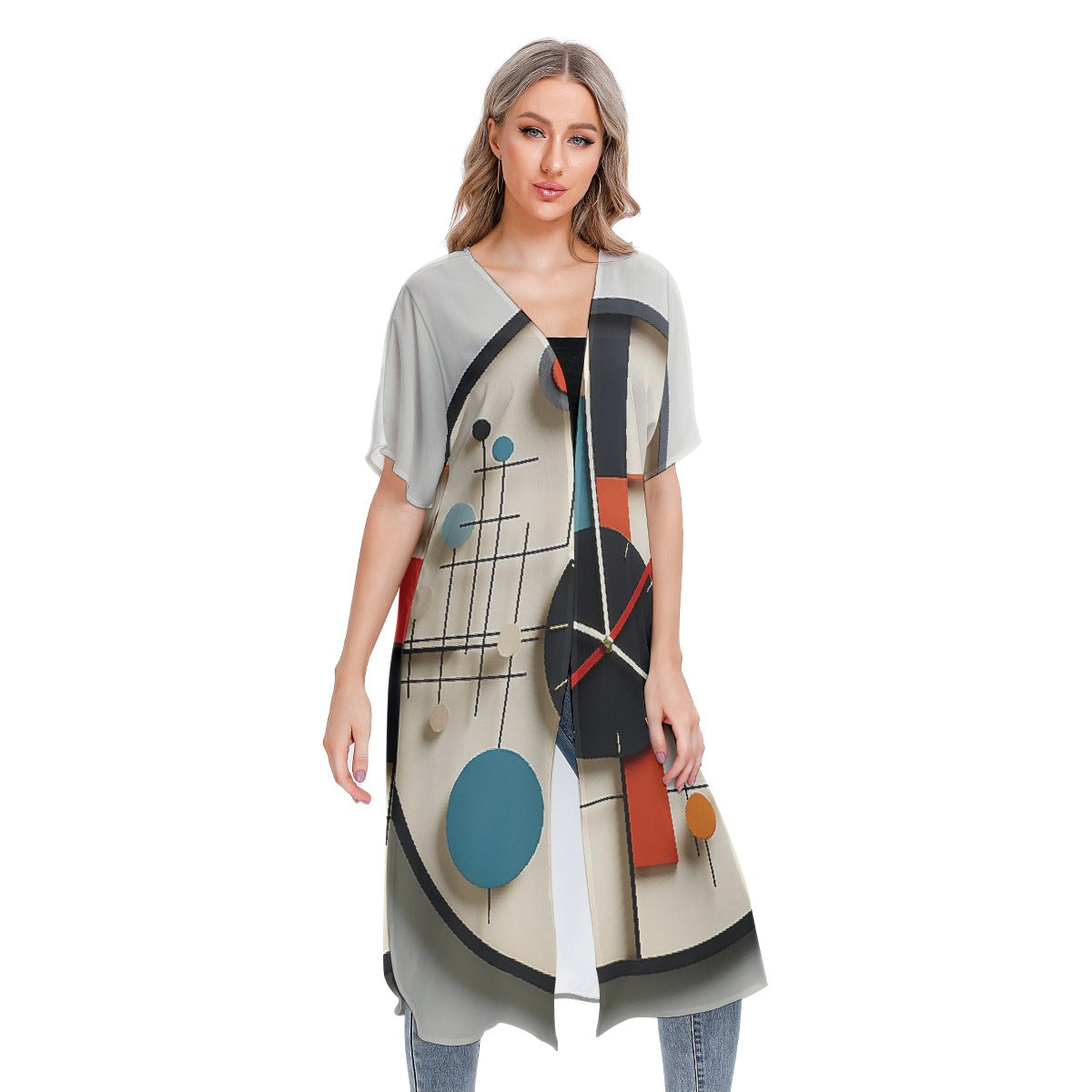 All-Over Print Women's Short Sleeve Cardigan