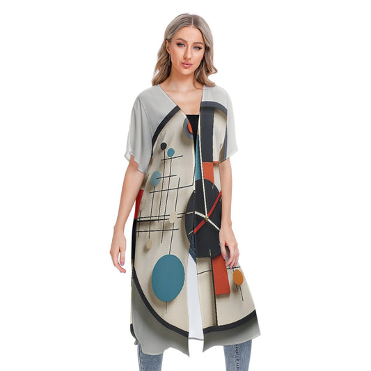 All-Over Print Women's Short Sleeve Cardigan