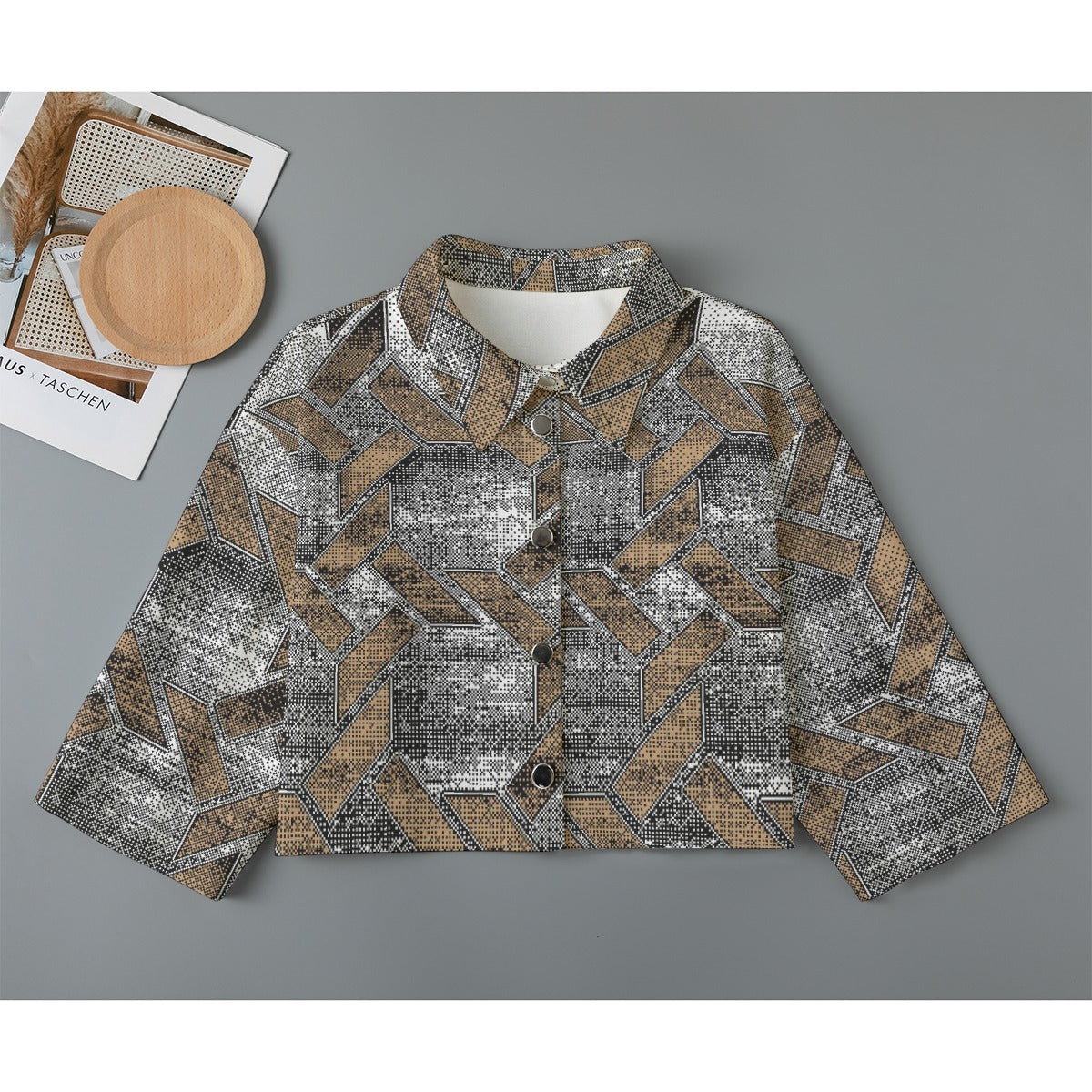 All-Over Print Women's Cropped Jacket | 245GSM Cotton
