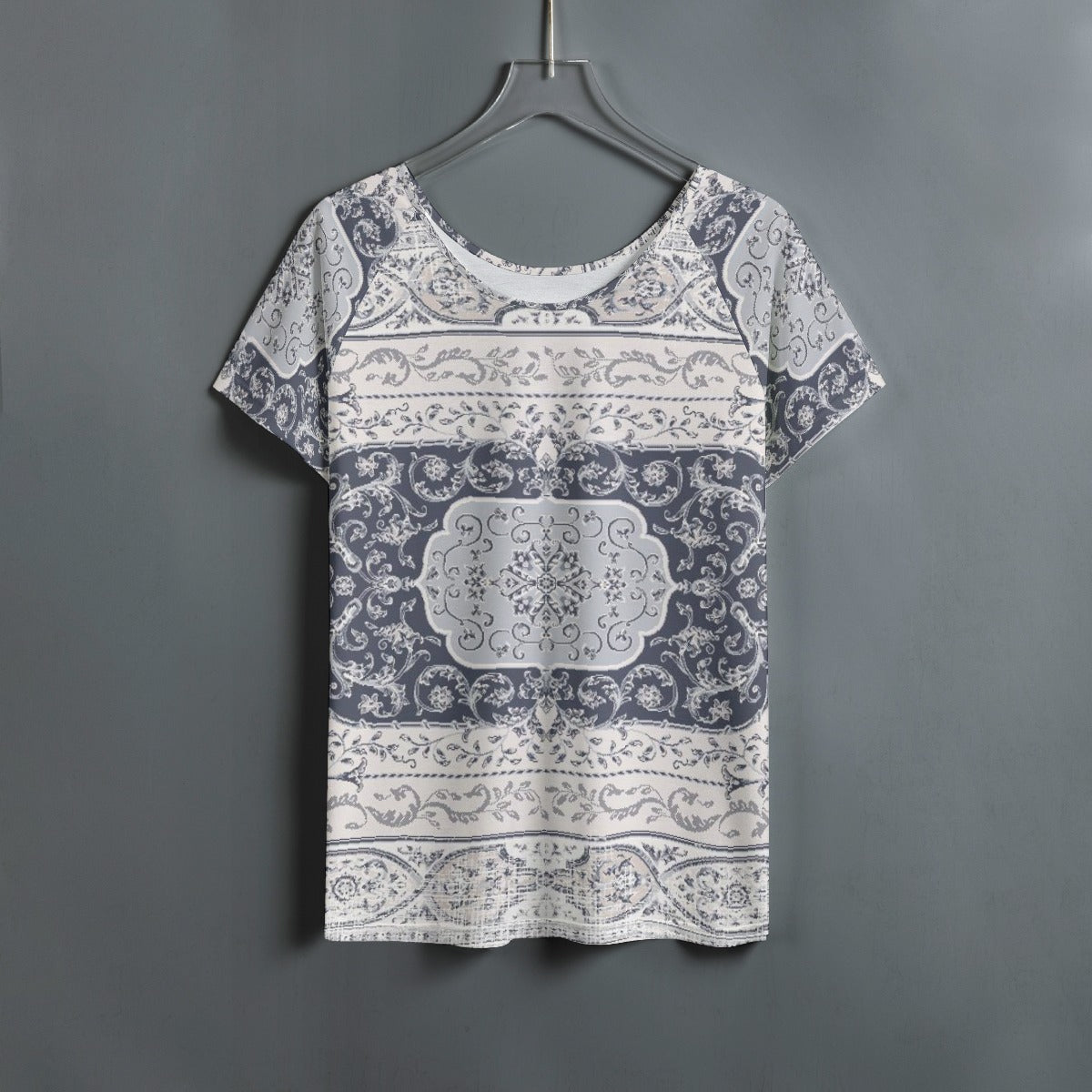 All-Over Print Women's Round Neck T-shirt With Raglan Sleeve