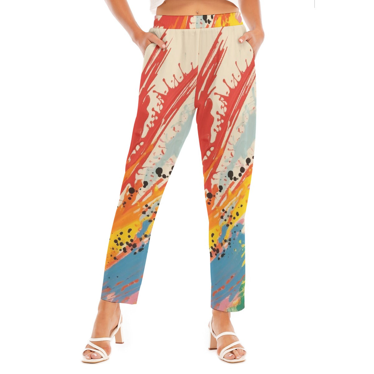 All-Over Print Women's Loose Straight-leg Pants