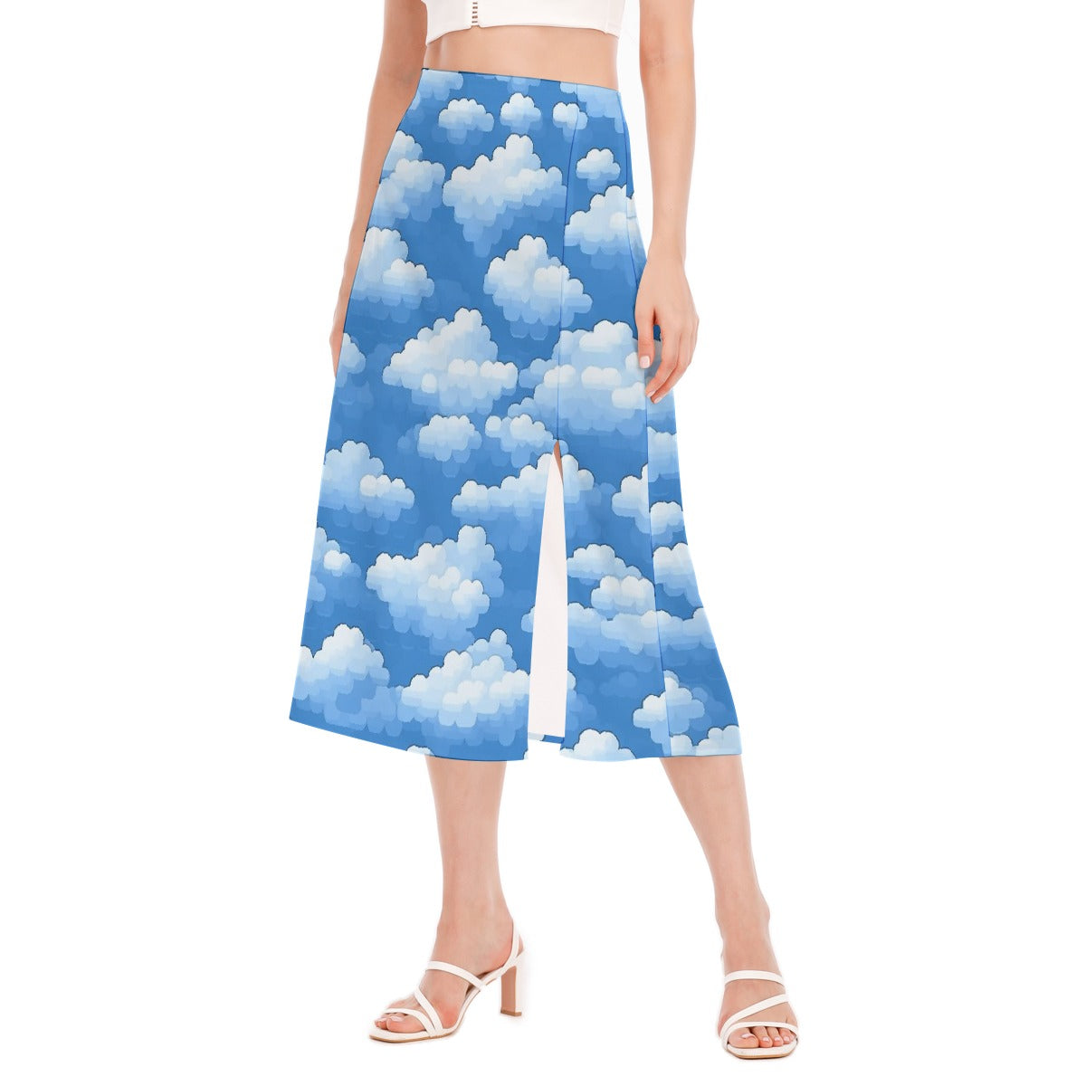 All-Over Print Women's High Slit Long Skirt