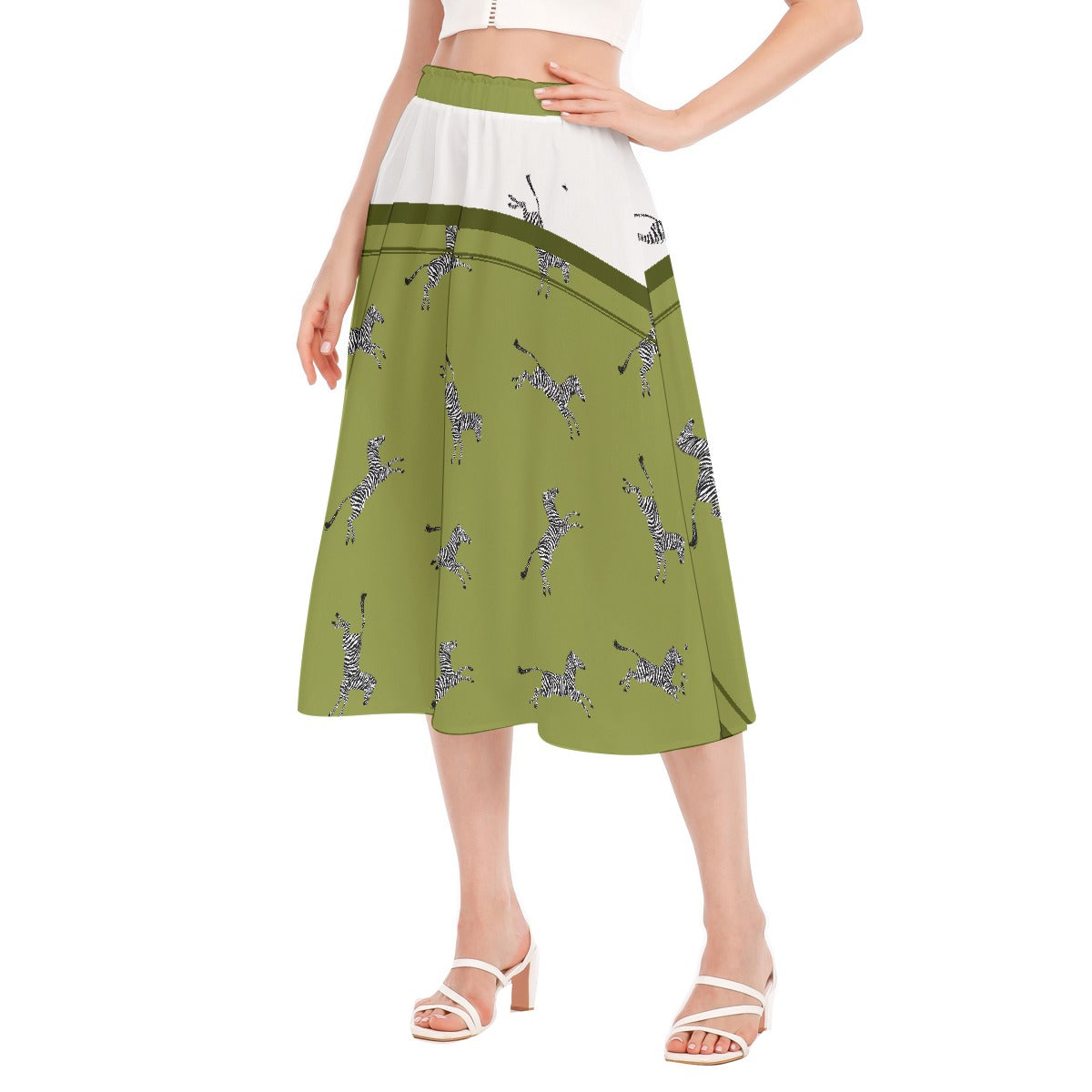 All-Over Print Women's Long Section Chiffon Skirt