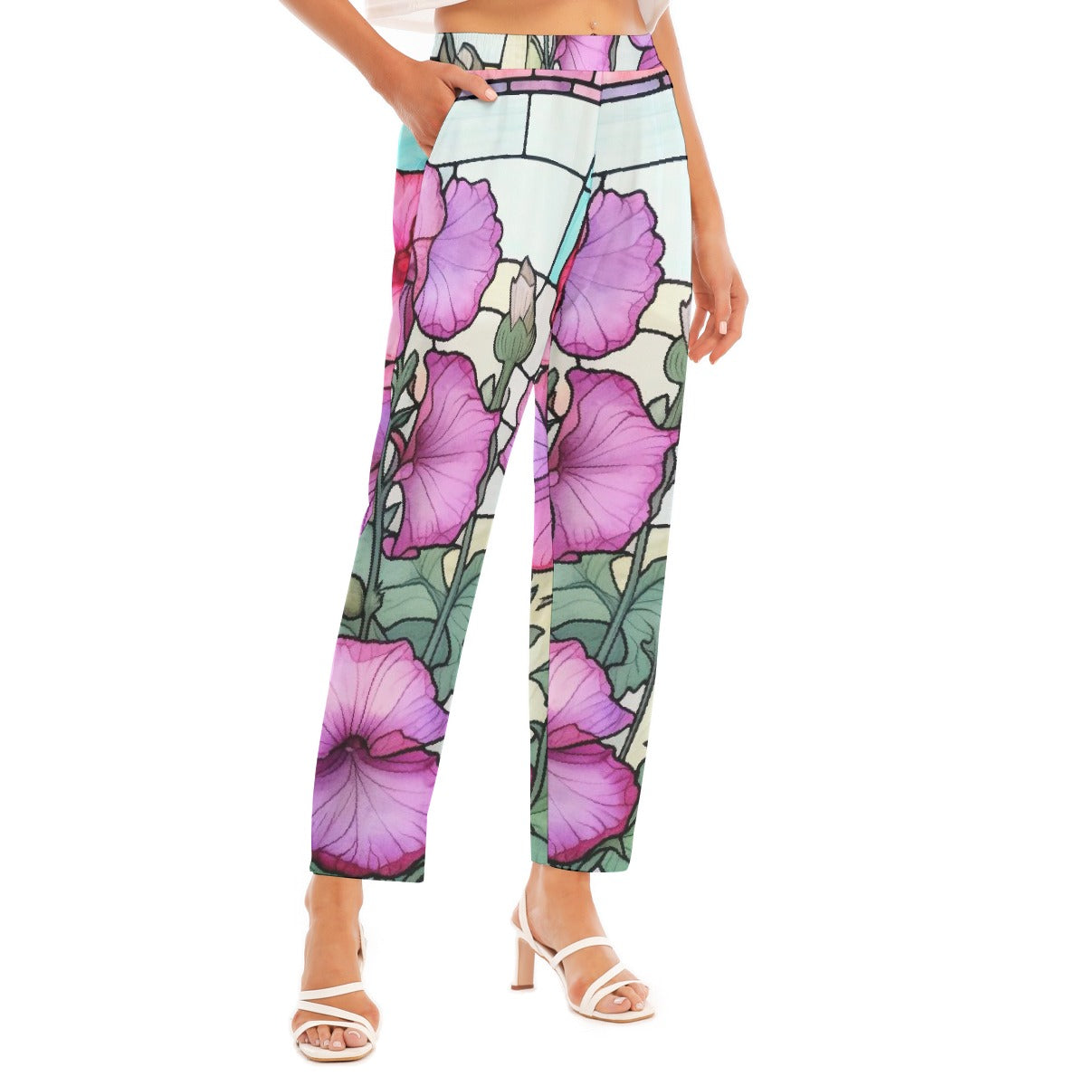 All-Over Print Women's Loose Straight-leg Pants