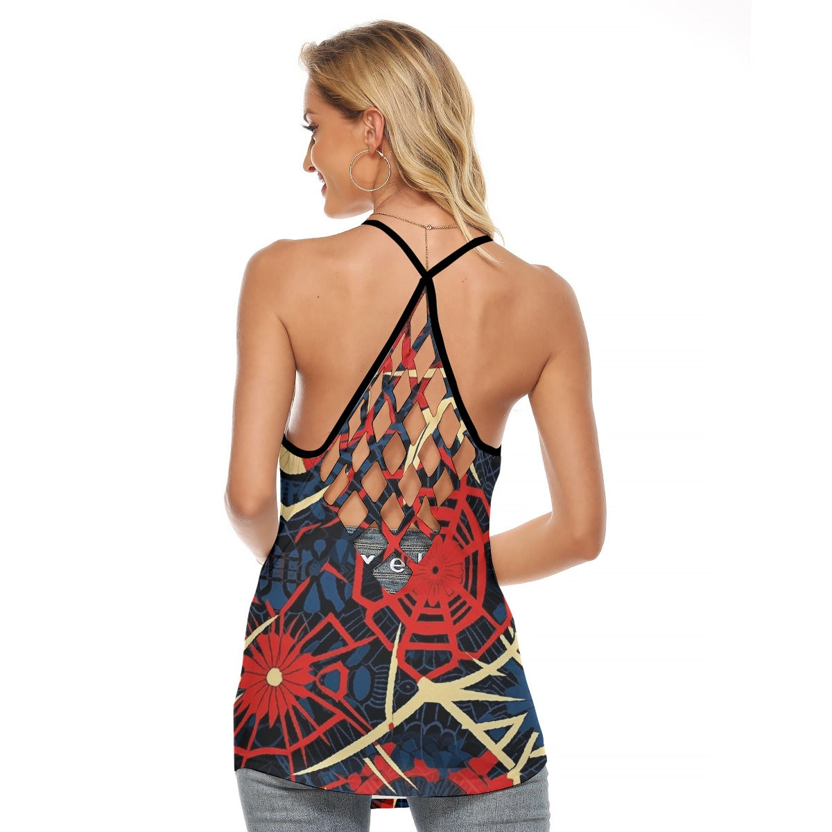 All-Over Print Women's Criss-Cross Open Back Tank Top