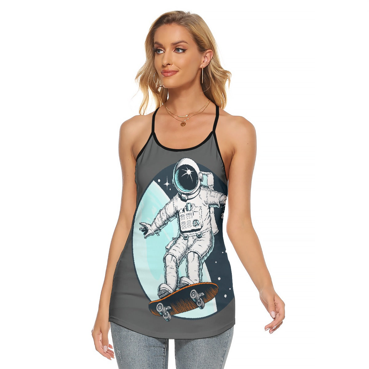 All-Over Print Women's Criss-Cross Open Back Tank Top
