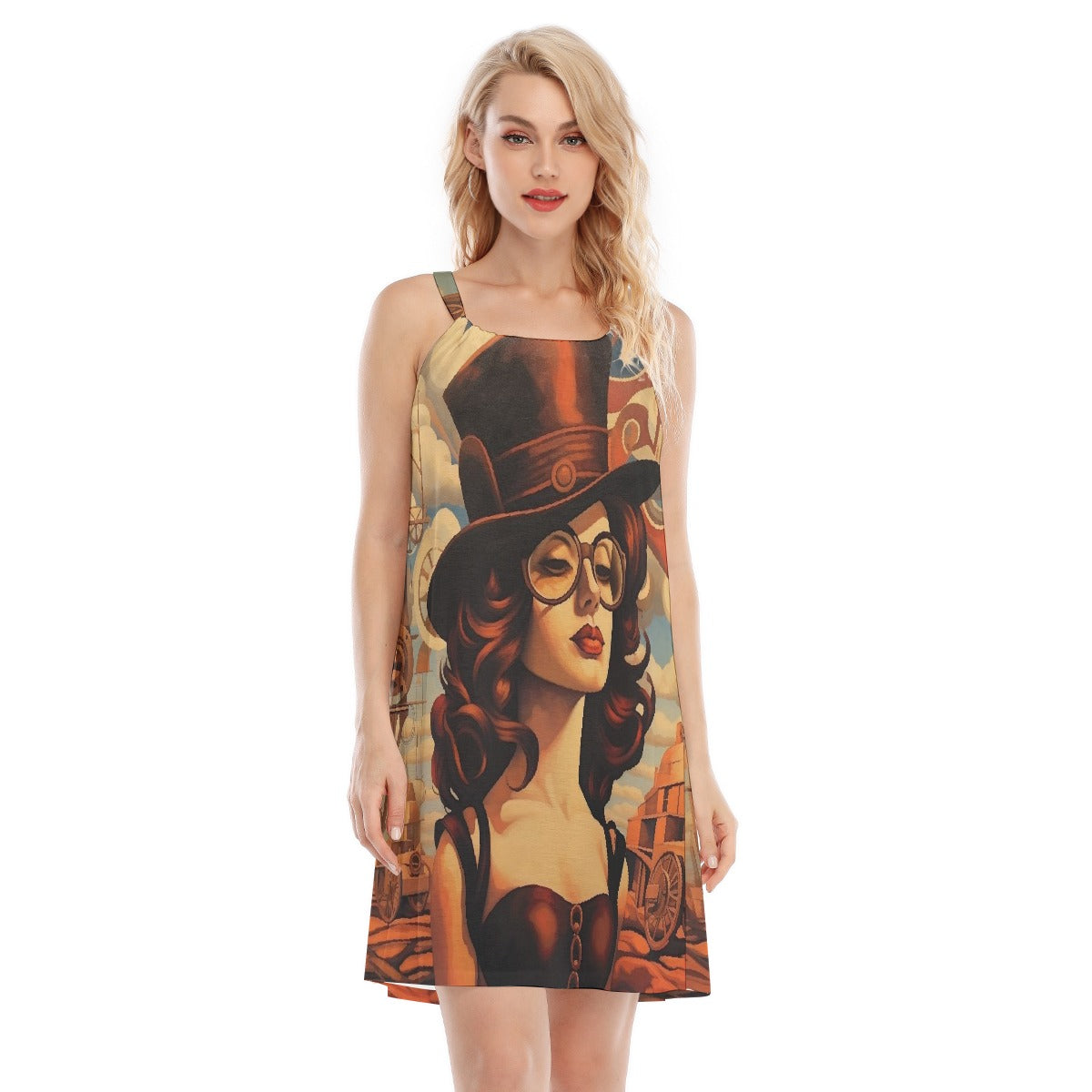 All-Over Print Women's O-neck Cami Dress