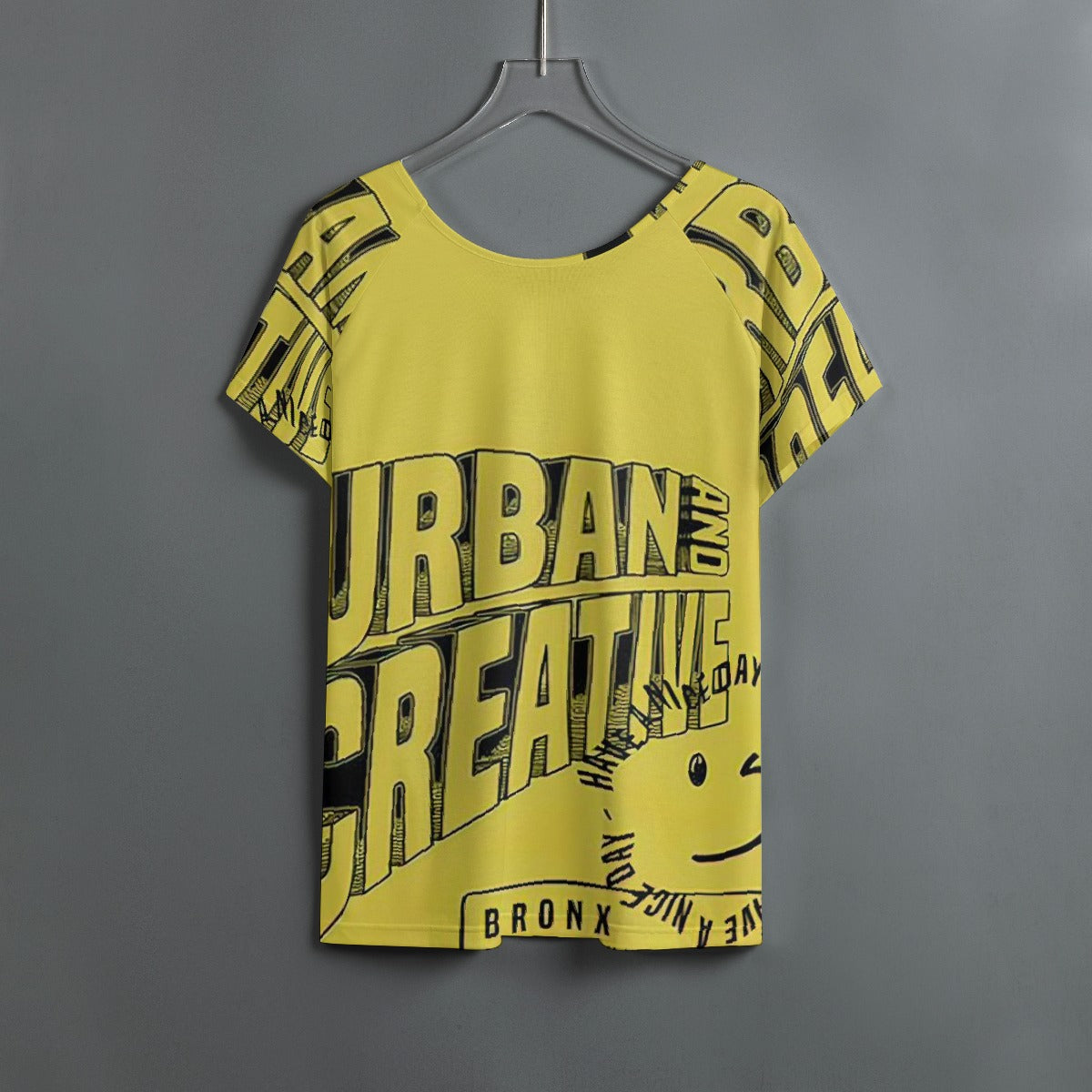 All-Over Print Women's Round Neck T-shirt With Raglan Sleeve