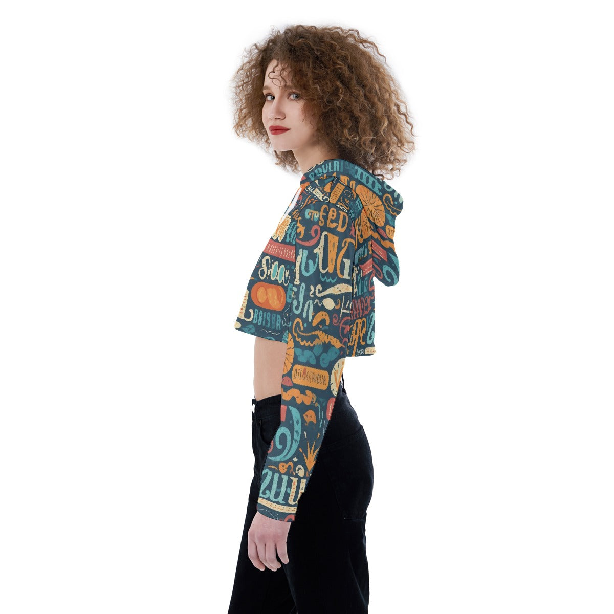 All-Over Print Women's Crop Top Hoodie