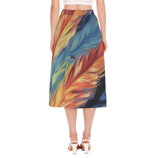 All-Over Print Women's Long Section Chiffon Skirt