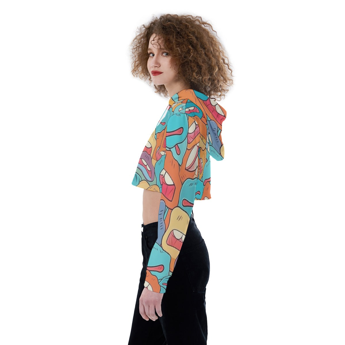 All-Over Print Women's Crop Top Hoodie