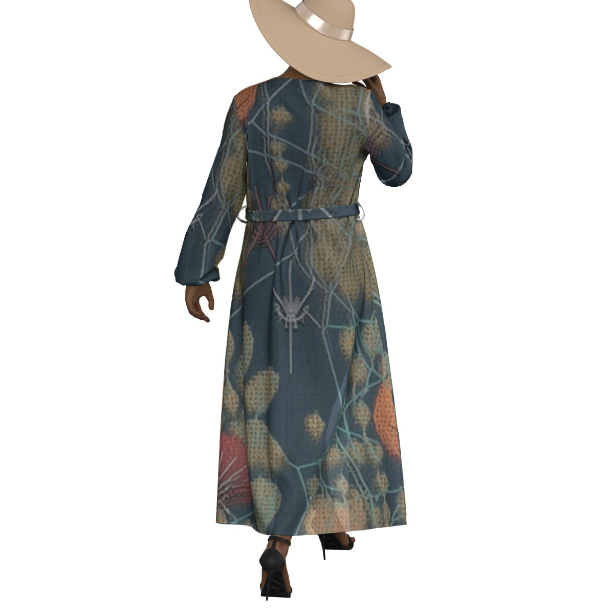 All-Over Print Women's Lace-up Chiffon Robe