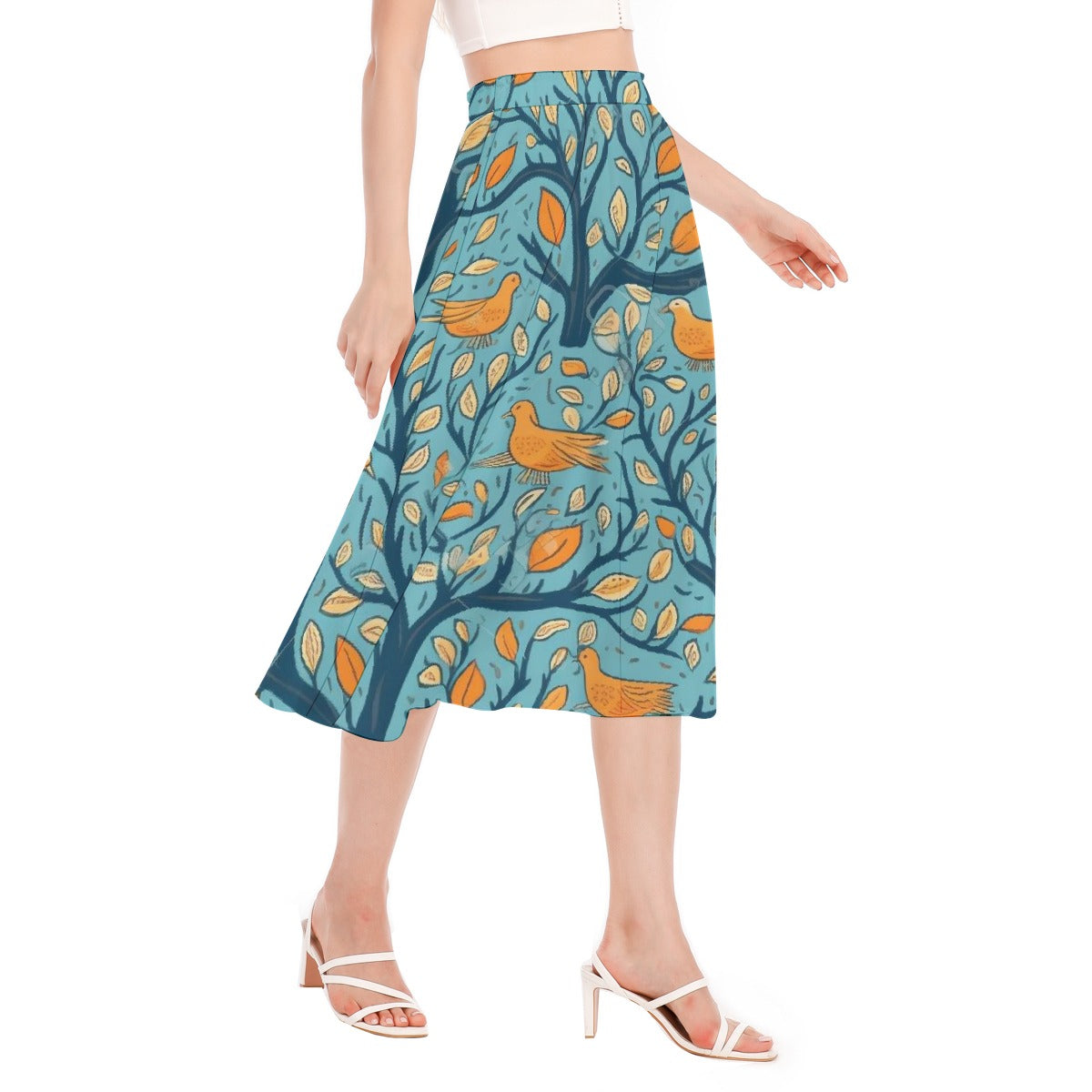 All-Over Print Women's Long Section Chiffon Skirt