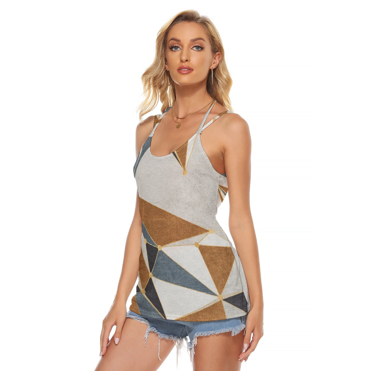 All-Over Print Women's Halter Top With Backless
