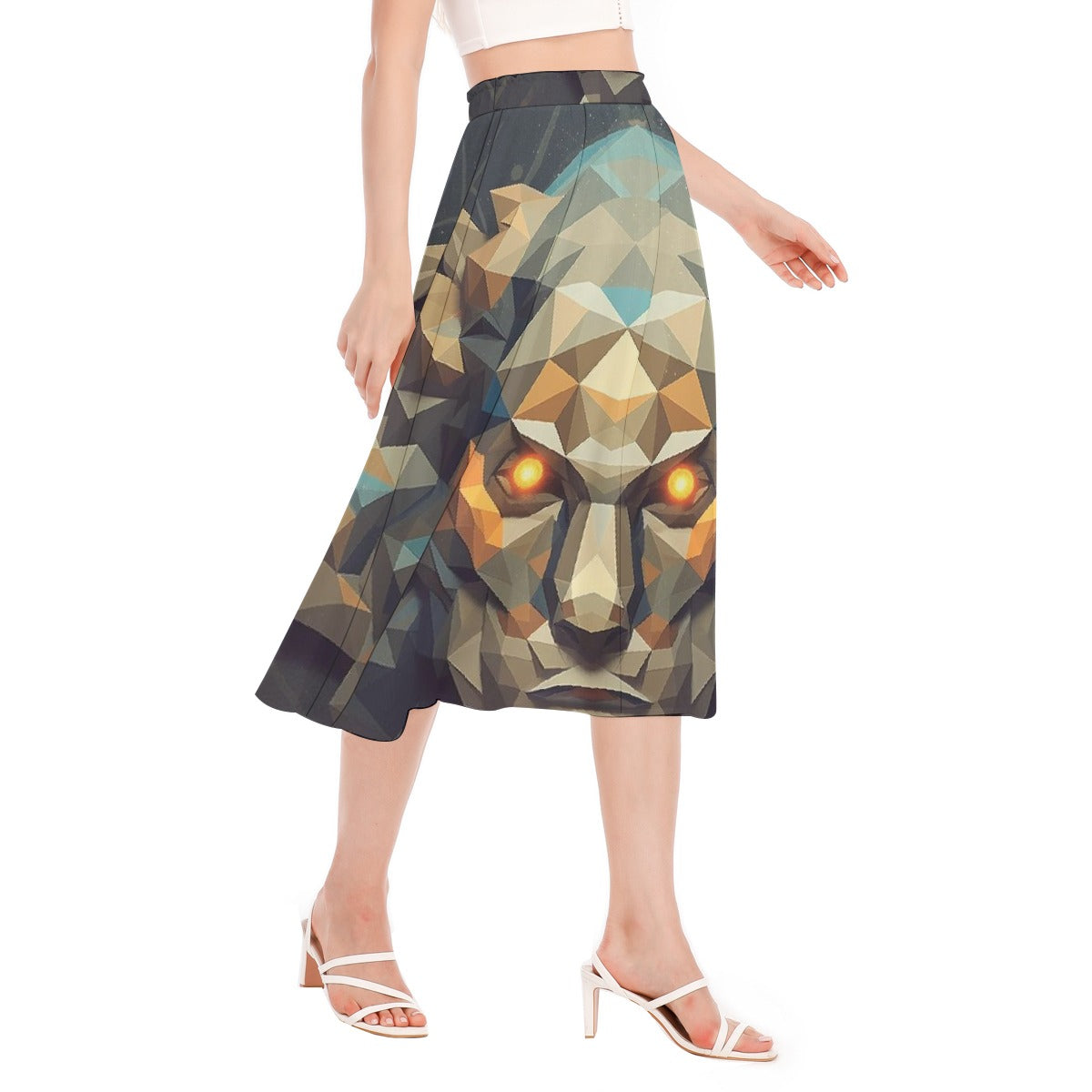 All-Over Print Women's Long Section Chiffon Skirt