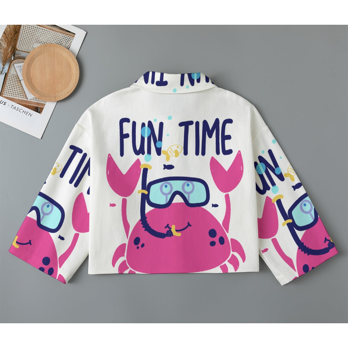 All-Over Print Women's Cropped Jacket | 245GSM Cotton