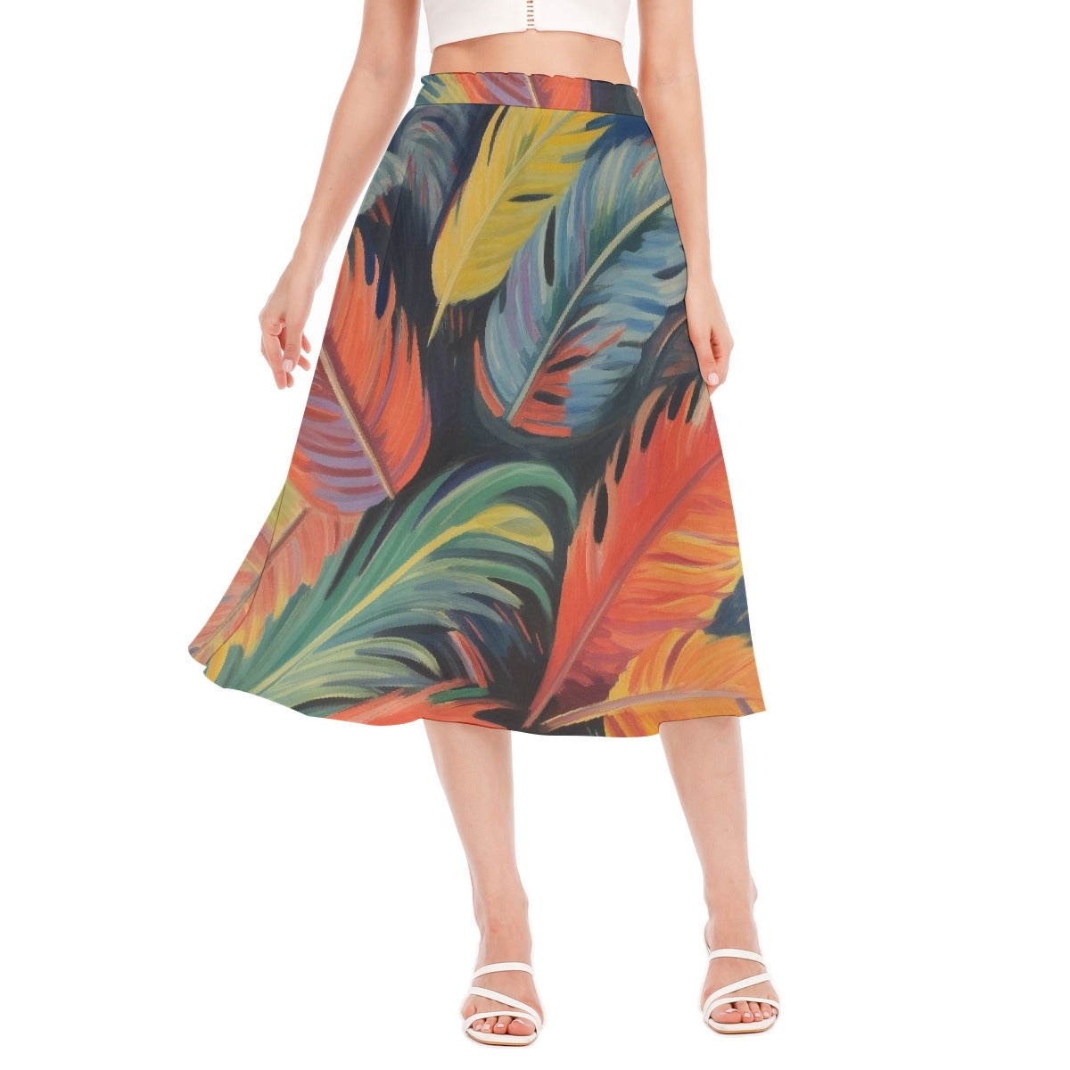 All-Over Print Women's Long Section Chiffon Skirt