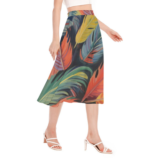 All-Over Print Women's Long Section Chiffon Skirt