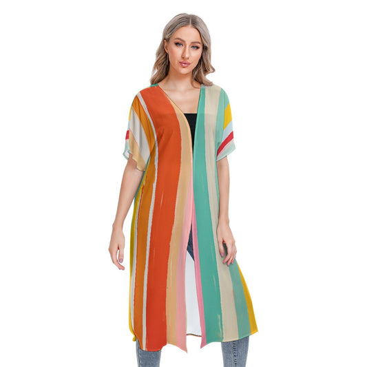 All-Over Print Women's Short Sleeve Cardigan