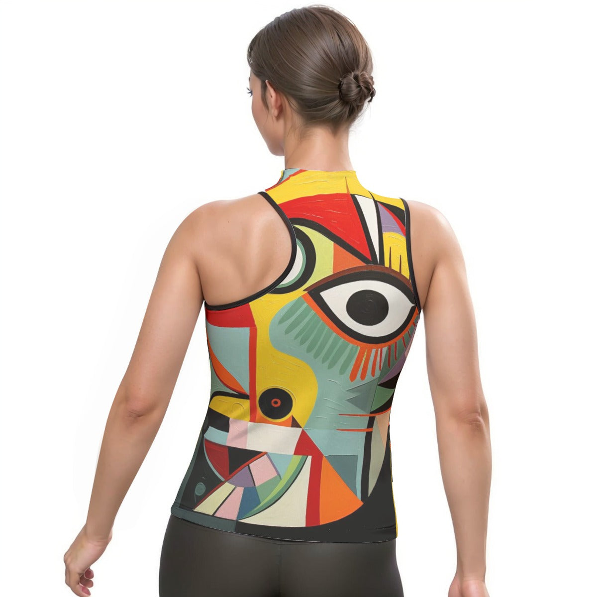 All-Over Print Women's Halter Sleeveless Asymmetrical Tank Top