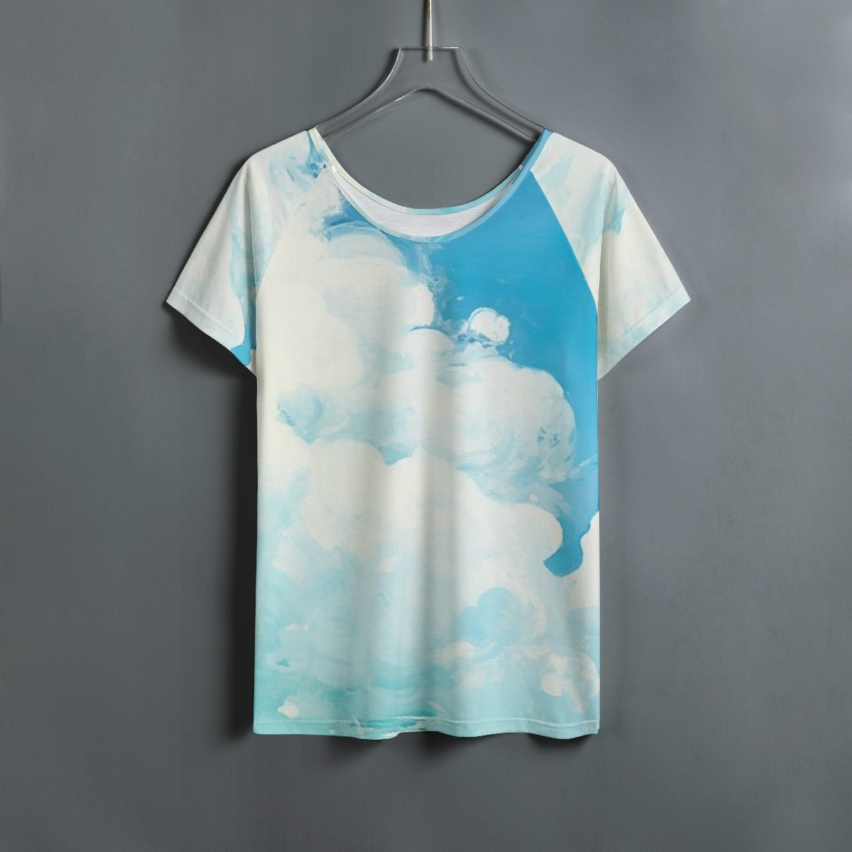 All-Over Print Women's Round Neck T-shirt With Raglan Sleeve
