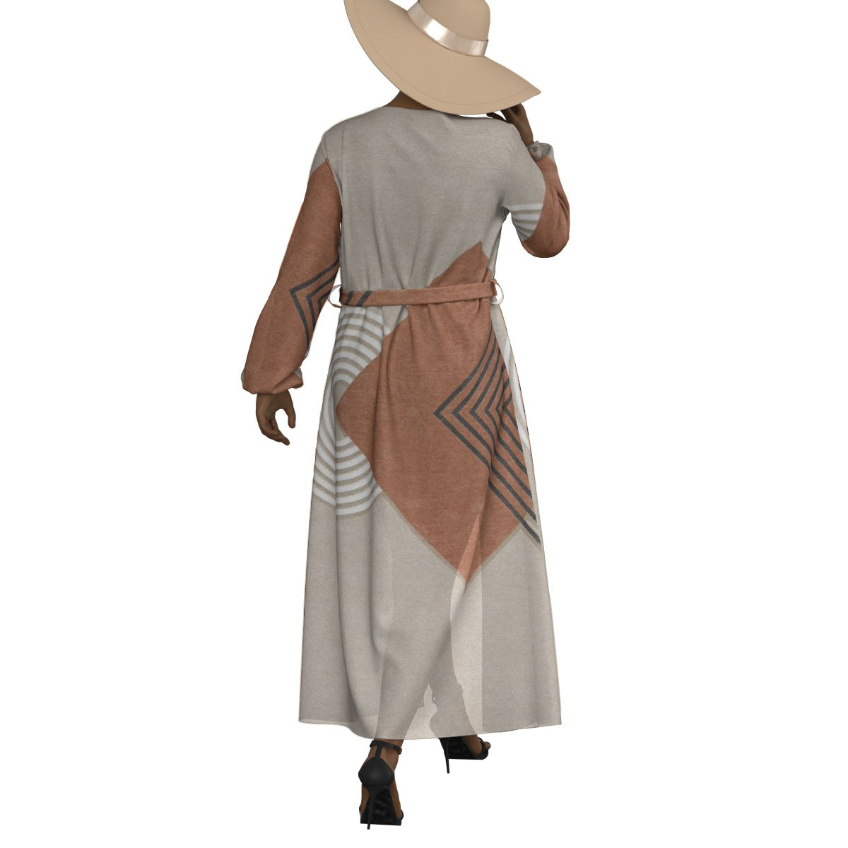 All-Over Print Women's Lace-up Chiffon Robe