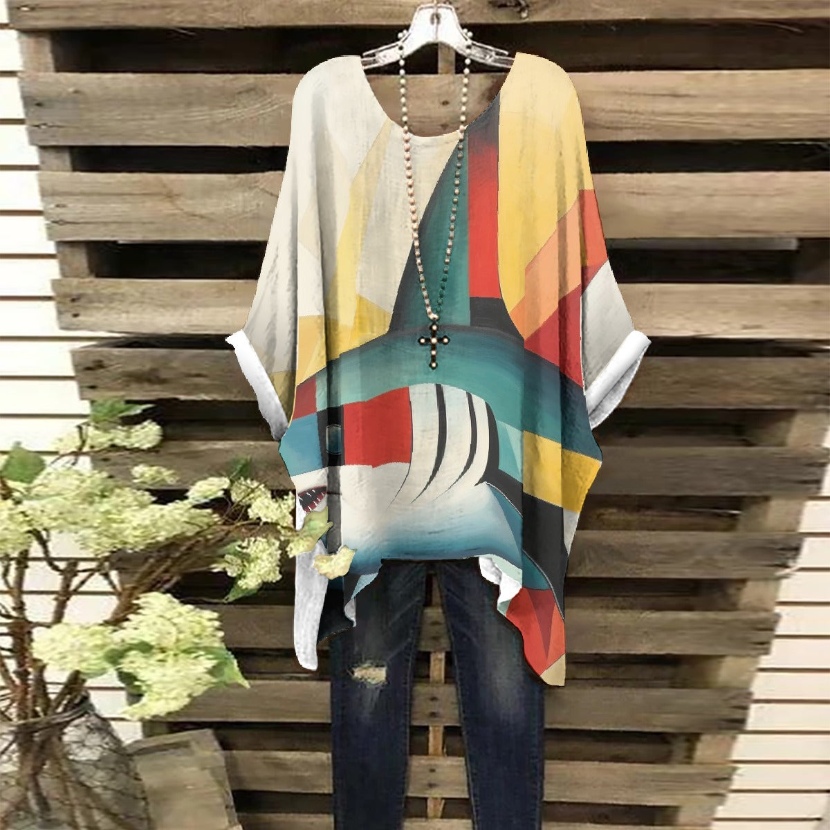 All-Over Print Women's Bat Sleeve Shirt