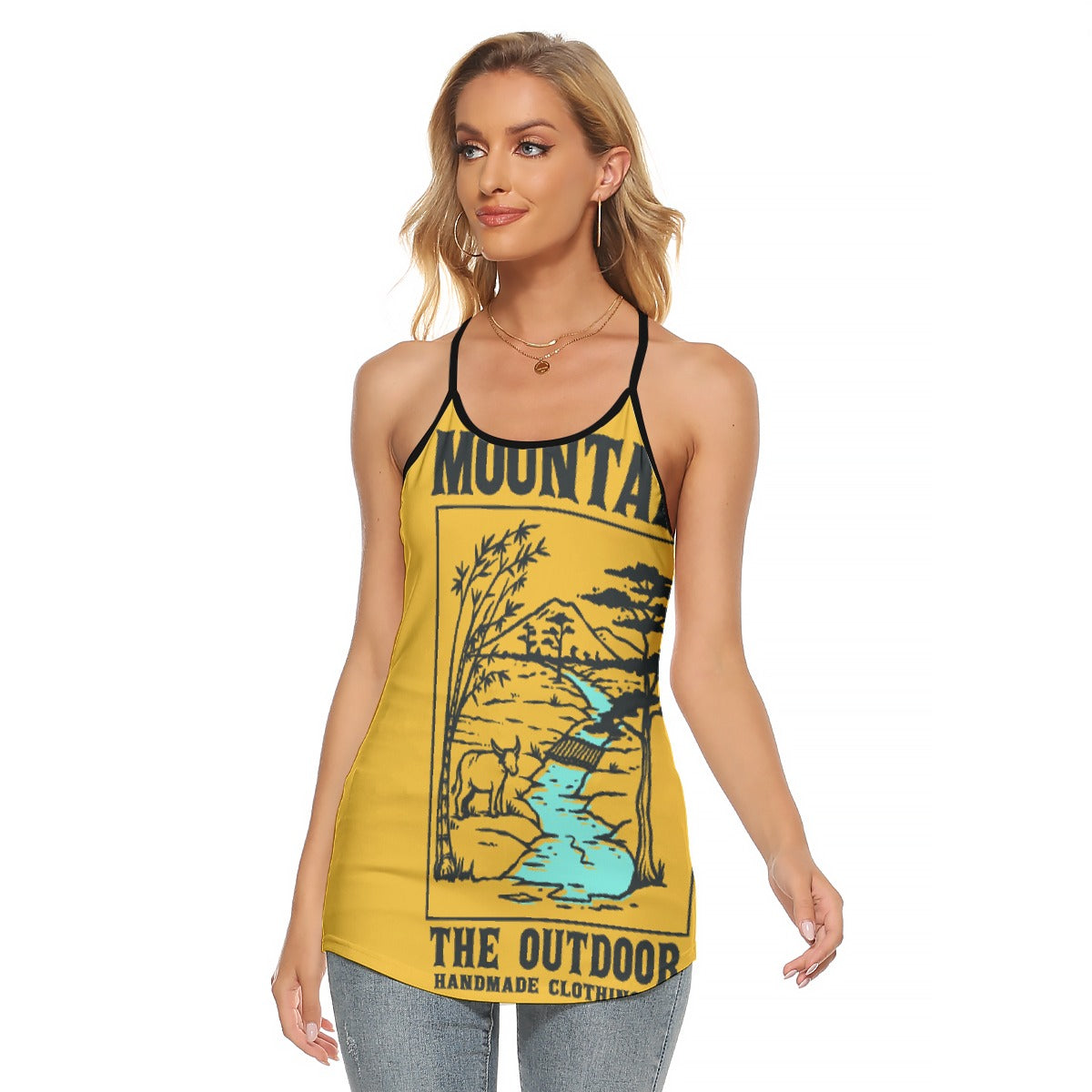 All-Over Print Women's Criss-Cross Open Back Tank Top