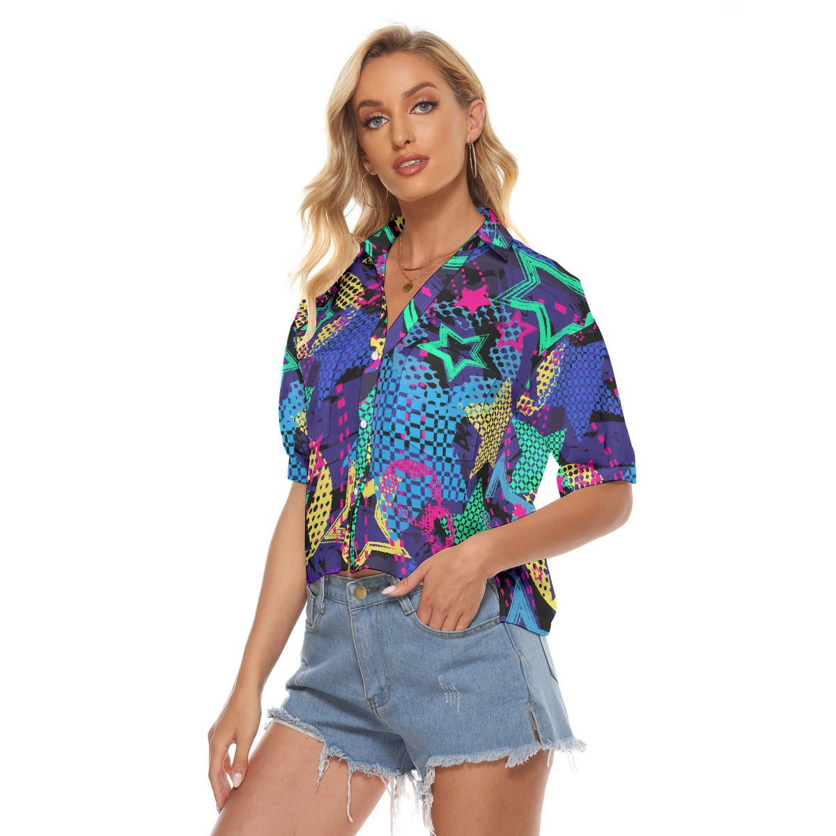 All-Over Print Women's V-neck Shirts