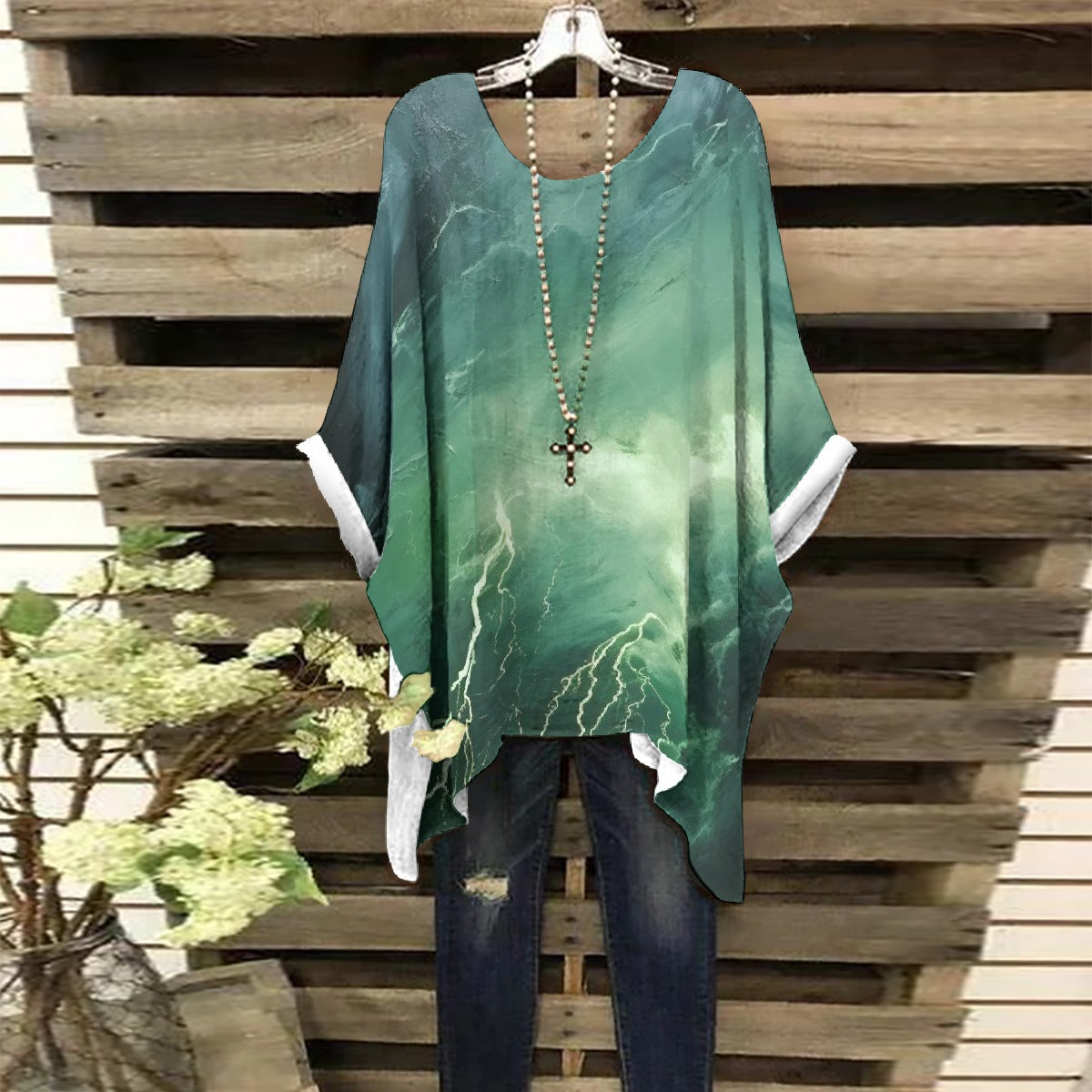 All-Over Print Women's Bat Sleeve Shirt