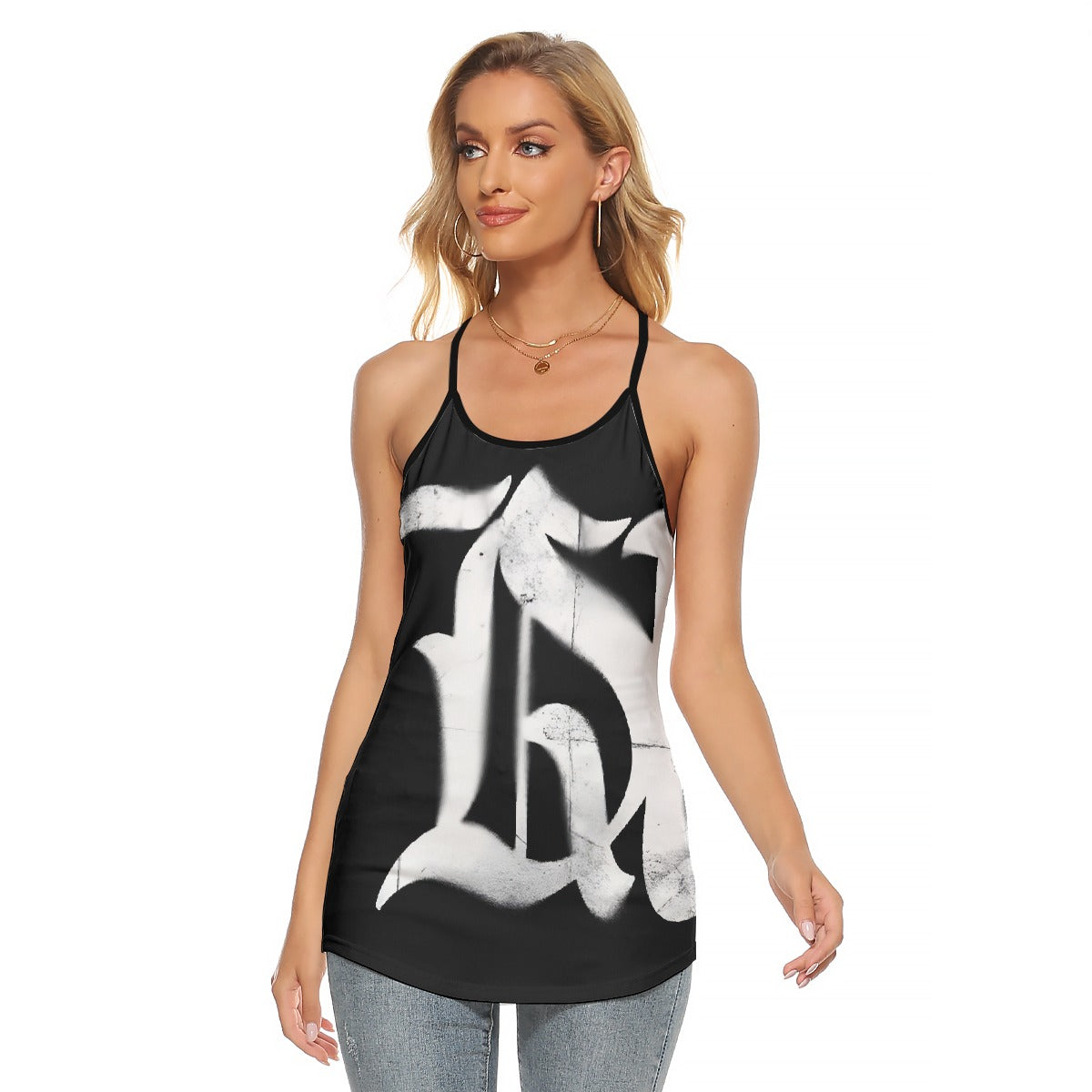 All-Over Print Women's Criss-Cross Open Back Tank Top