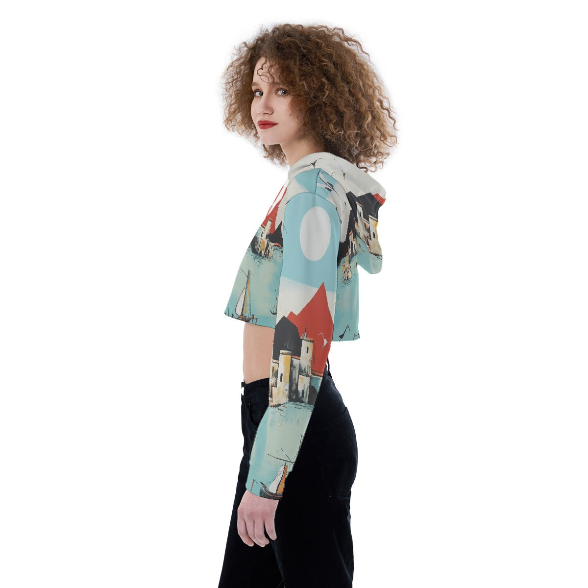 All-Over Print Women's Crop Top Hoodie