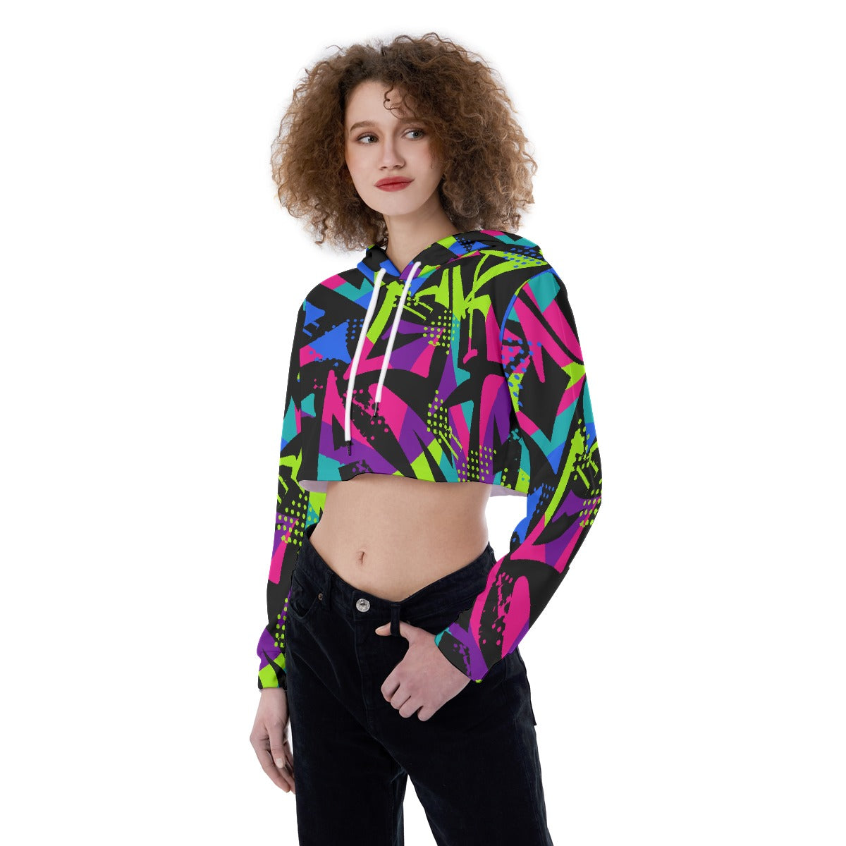 All-Over Print Women's Crop Top Hoodie