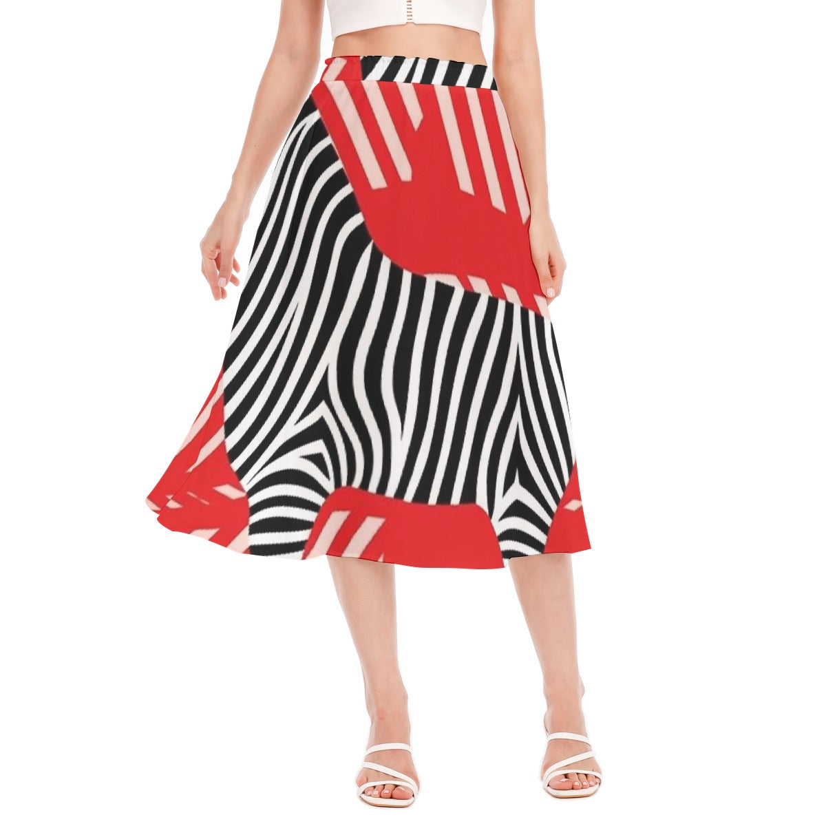 All-Over Print Women's Long Section Chiffon Skirt