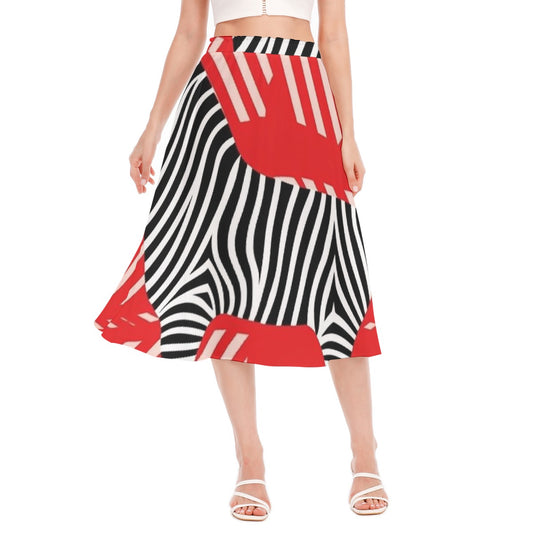 All-Over Print Women's Long Section Chiffon Skirt