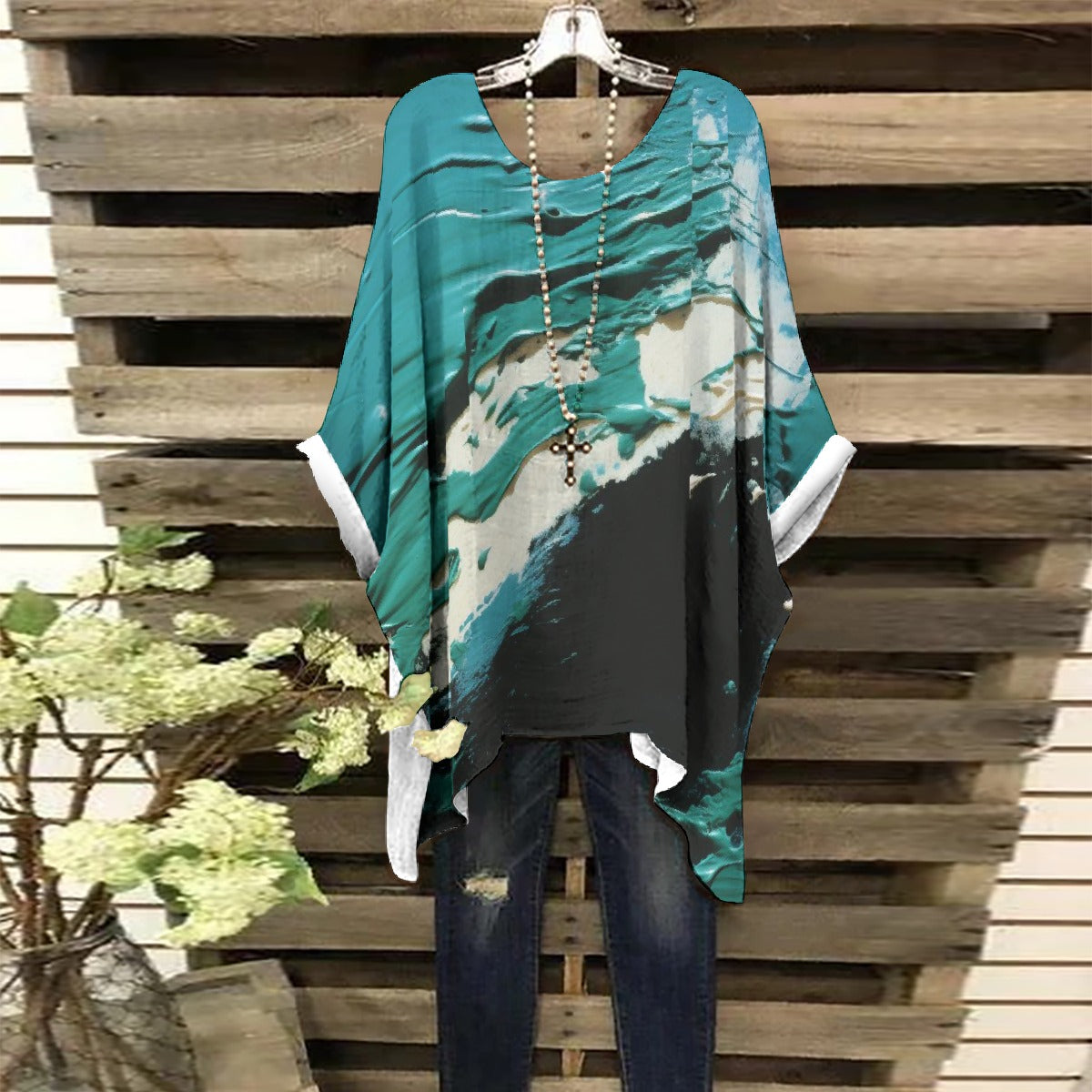 All-Over Print Women's Bat Sleeve Shirt