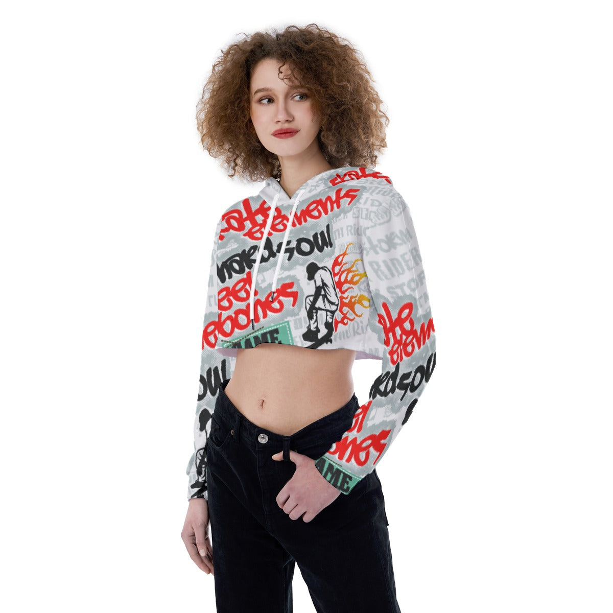 All-Over Print Women's Crop Top Hoodie