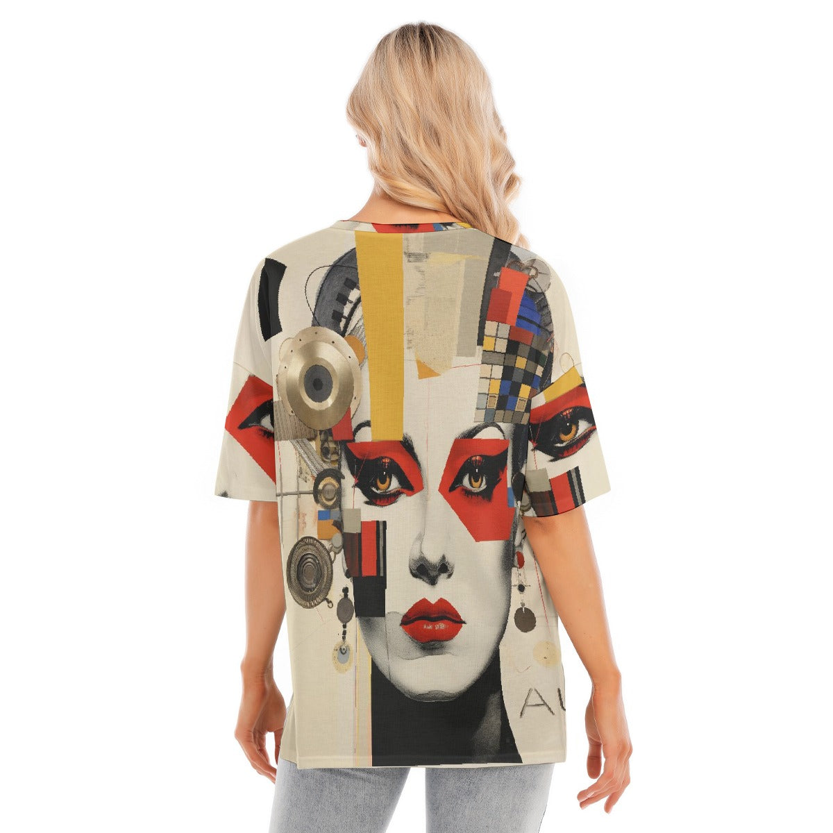 All-Over Print Women's Short Sleeves T-shirt With Hem Split