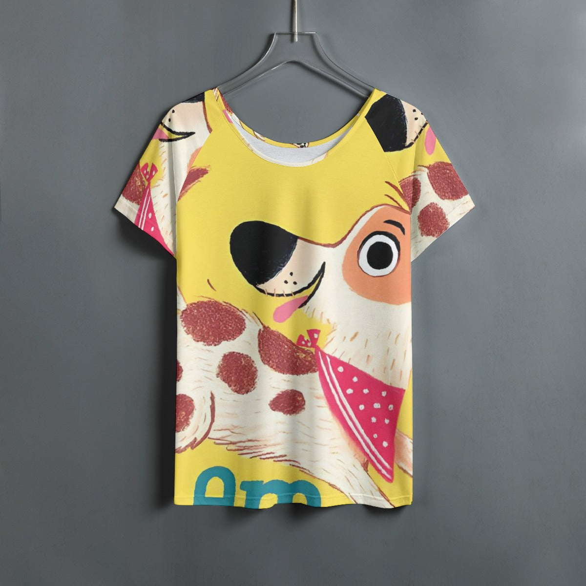 All-Over Print Women's Round Neck T-shirt With Raglan Sleeve