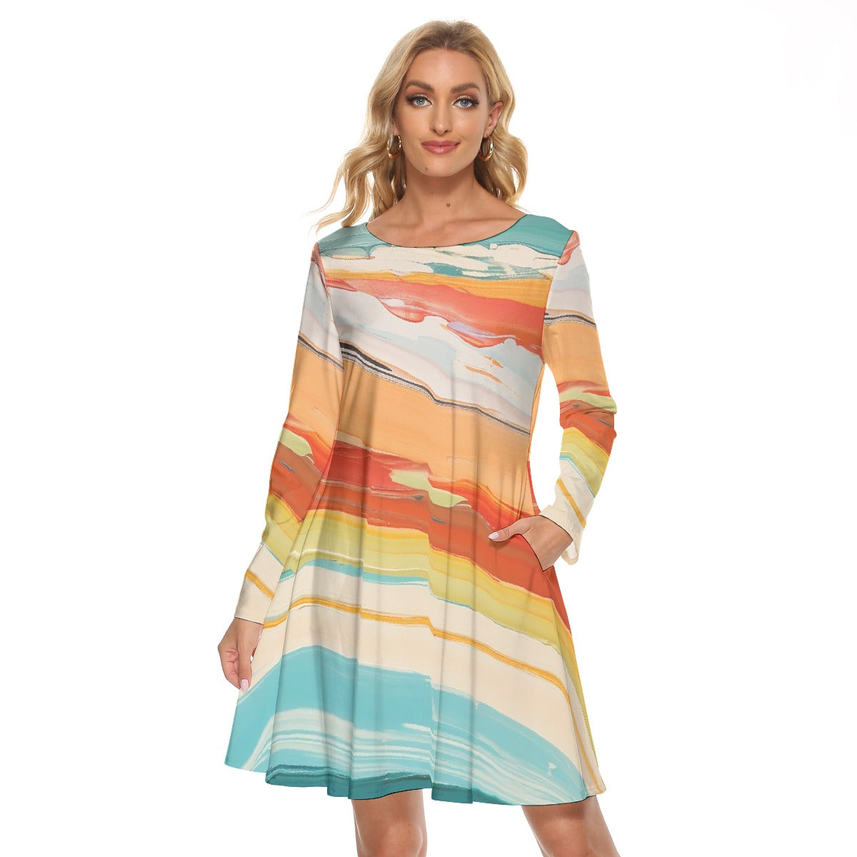 All-Over Print Women's Crew Neck Dress